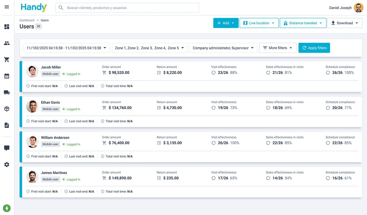 Handy Web App screenshot