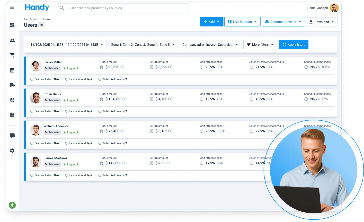 Handy Web App screenshot